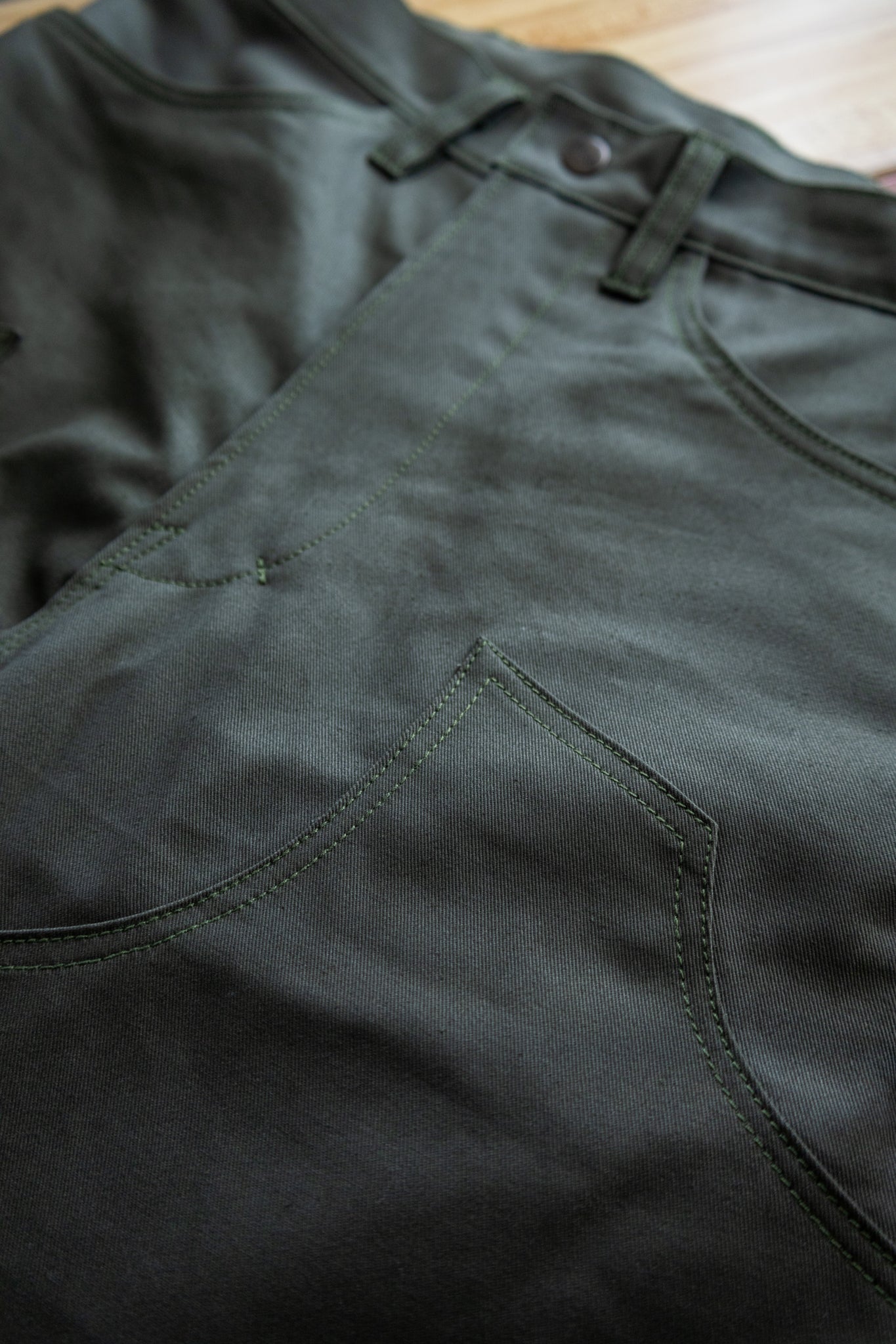 8.5oz Olive Twill Double Knee Shorts
