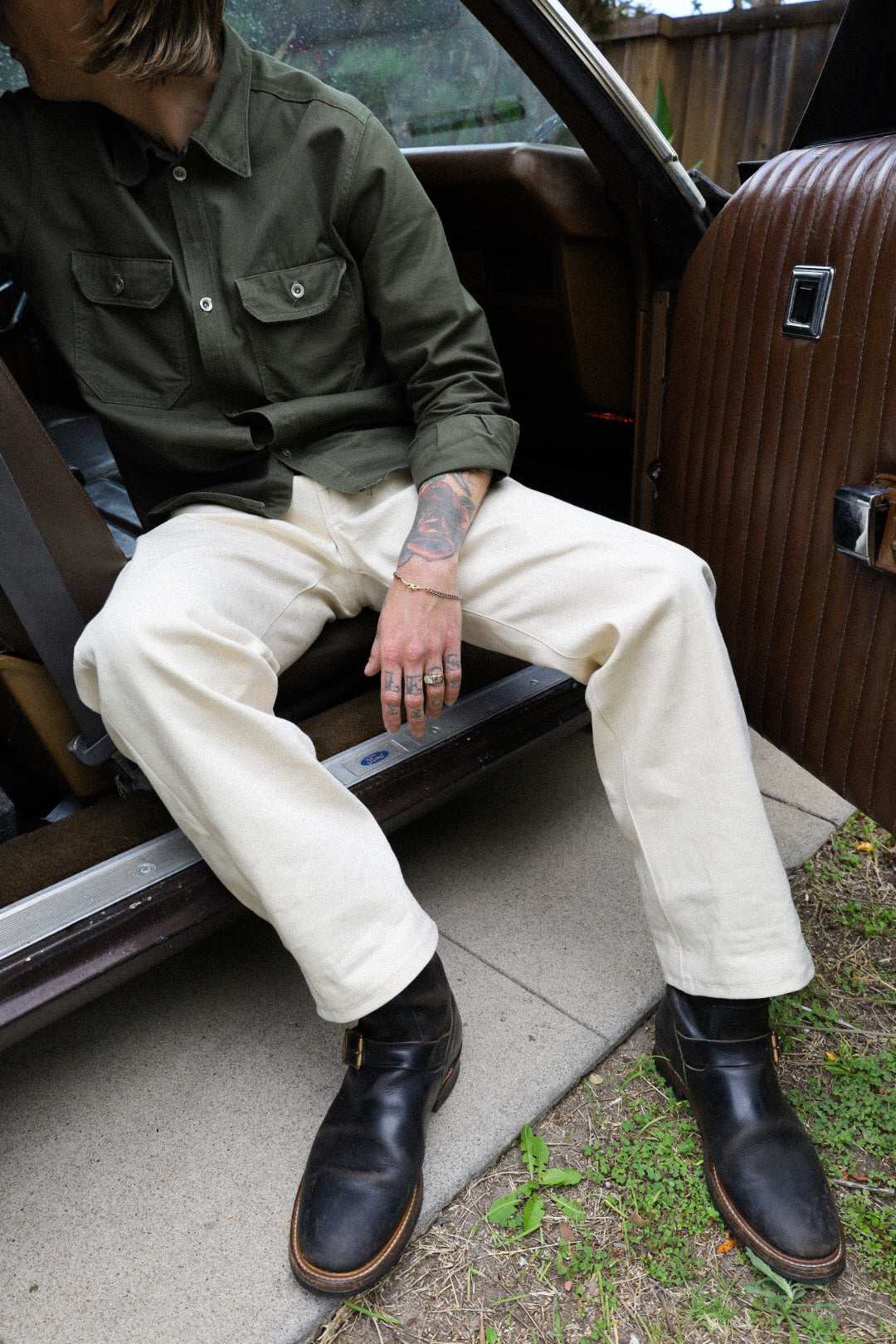 12oz Natural Cone Mills Bull Jeans - Straight Fit