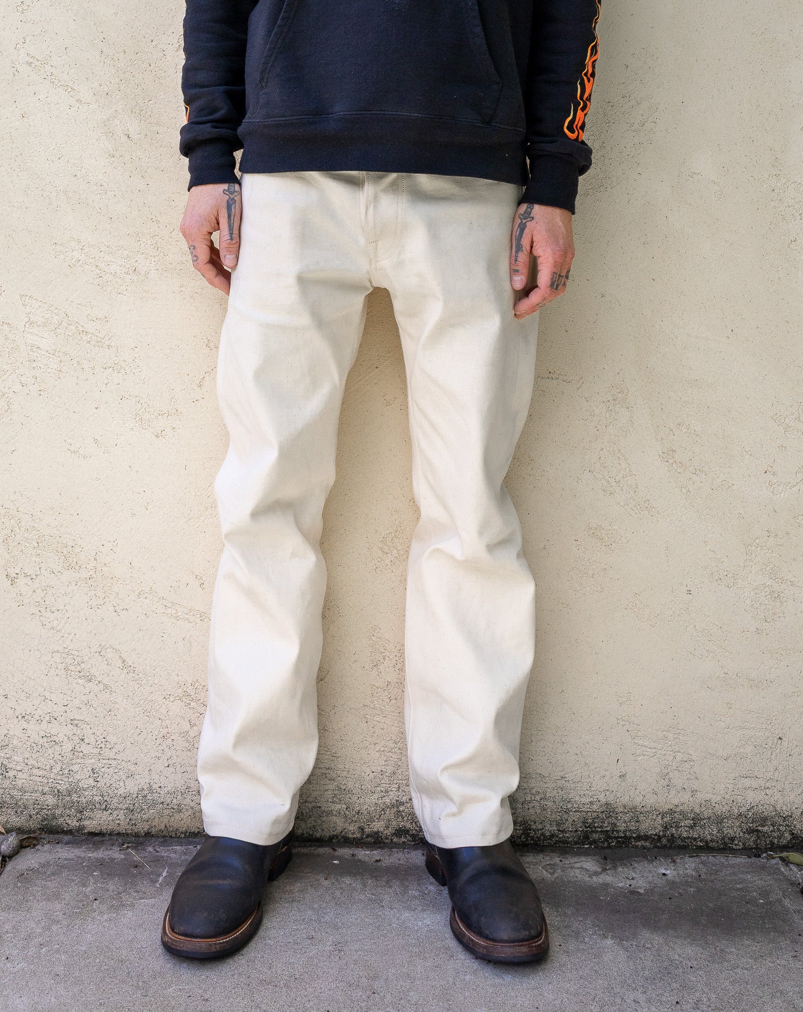 12oz Natural Cone Mills Bull Jeans - Straight Fit