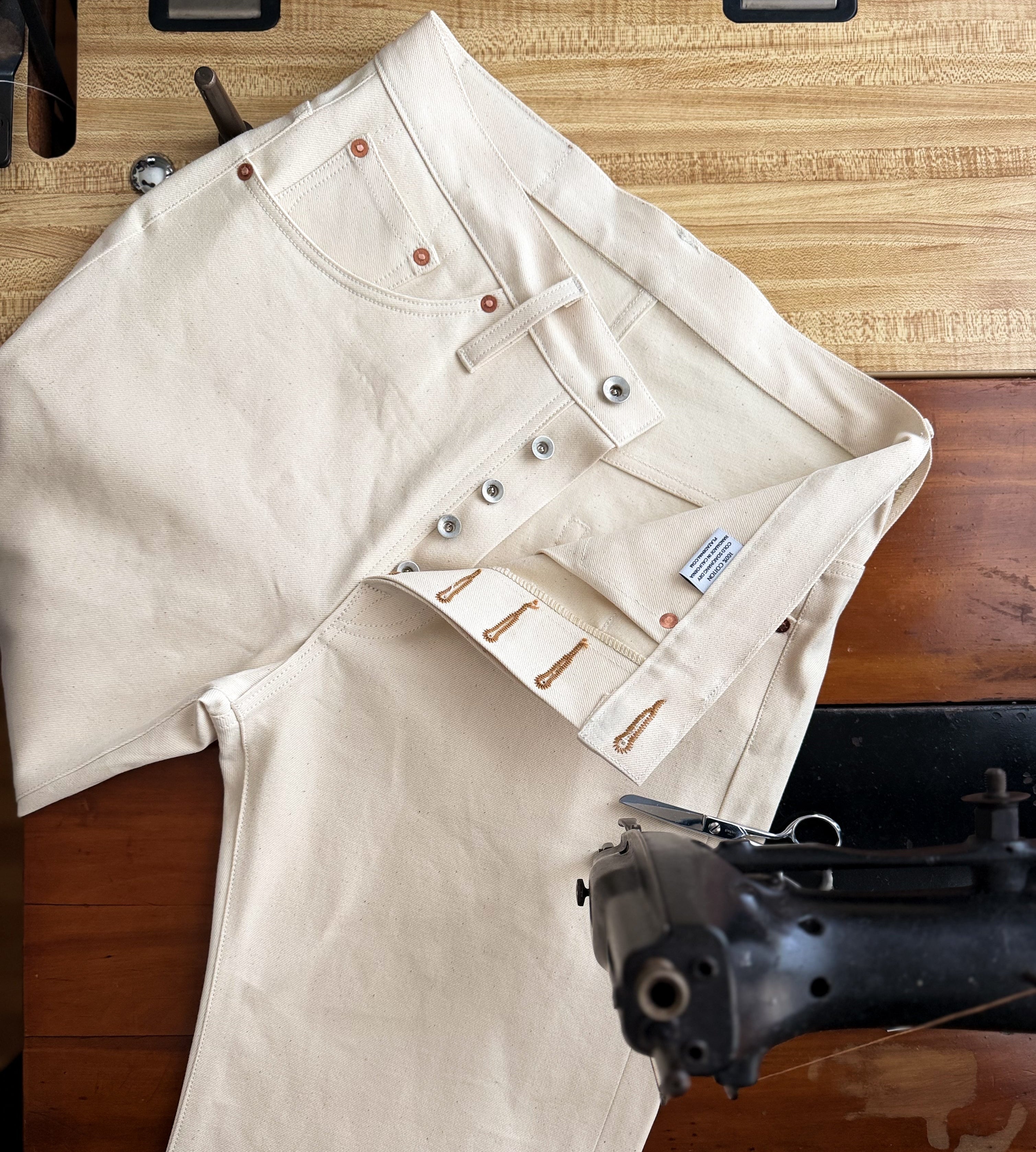 12oz Natural Cone Mills Bull Jeans - Straight Fit