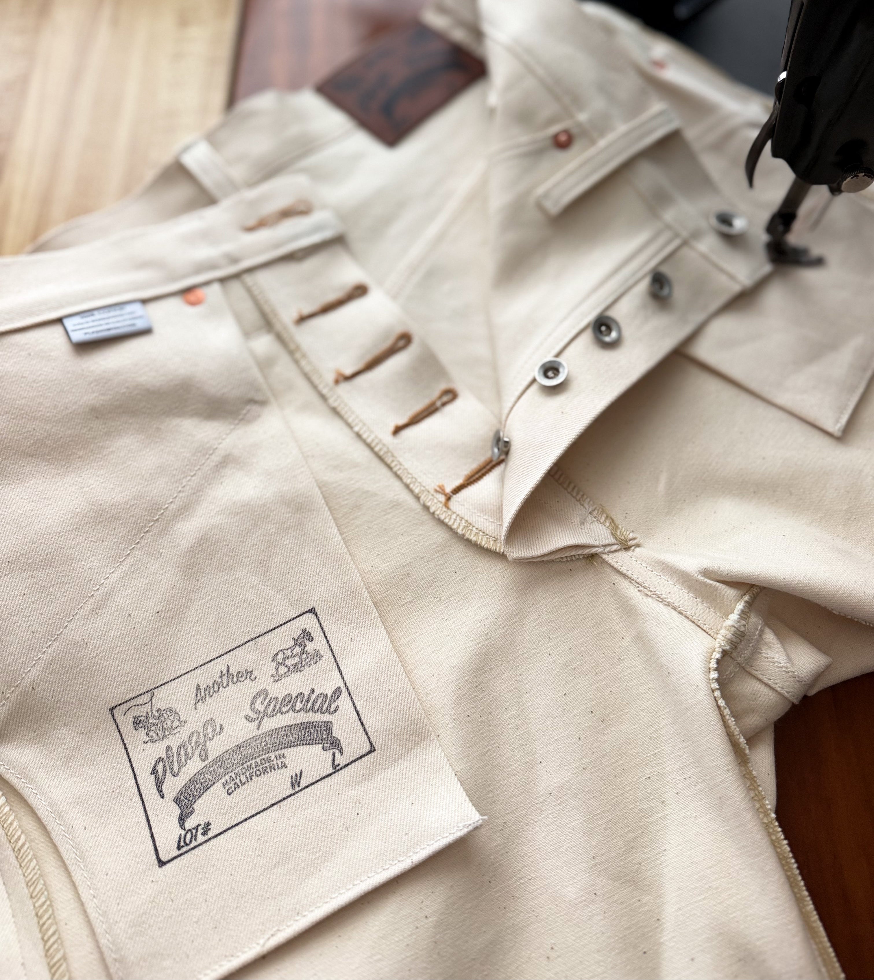 12oz Natural Cone Mills Bull Jeans - Straight Fit