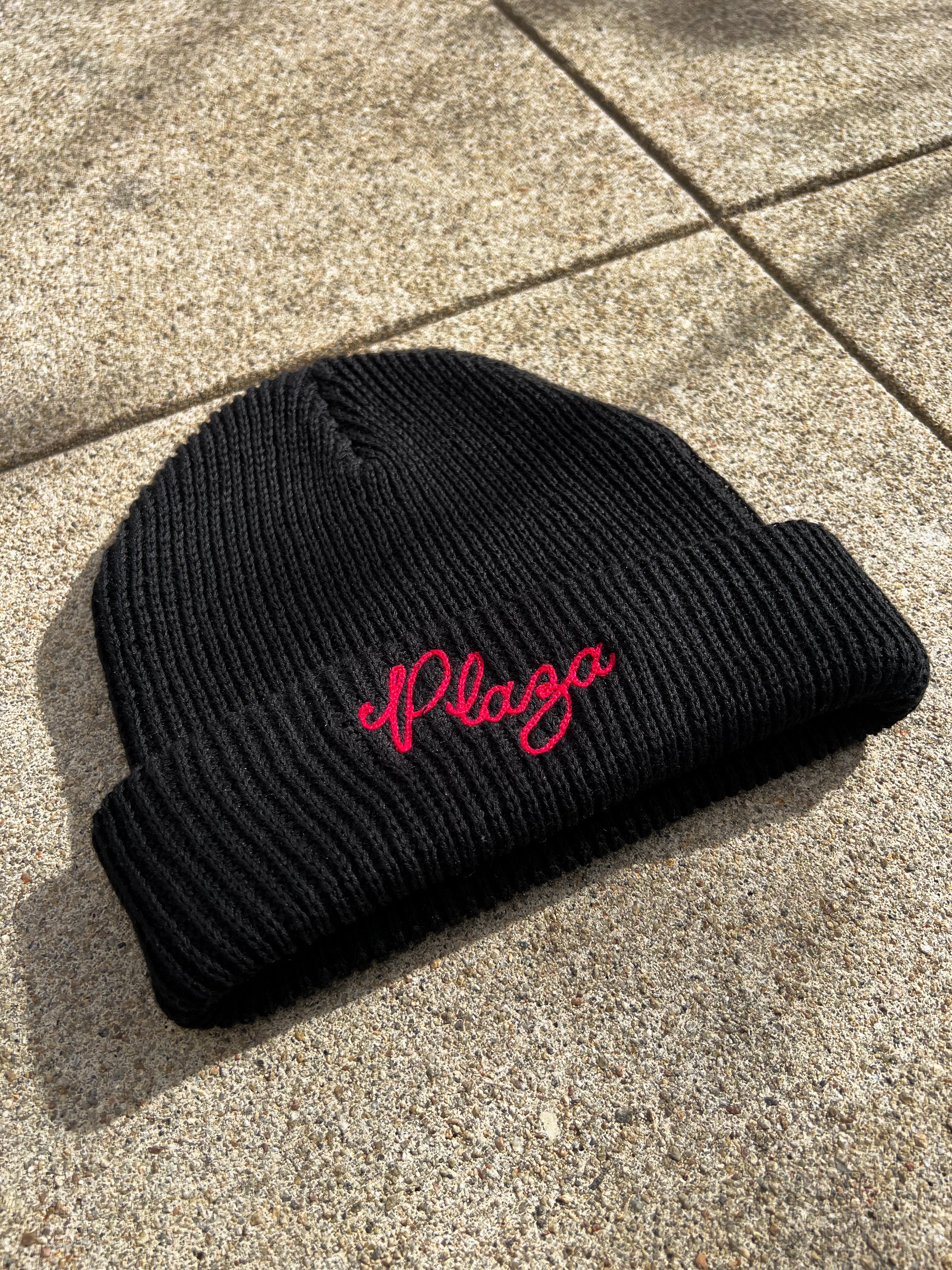 Knit Chainstitch Beanie - Black