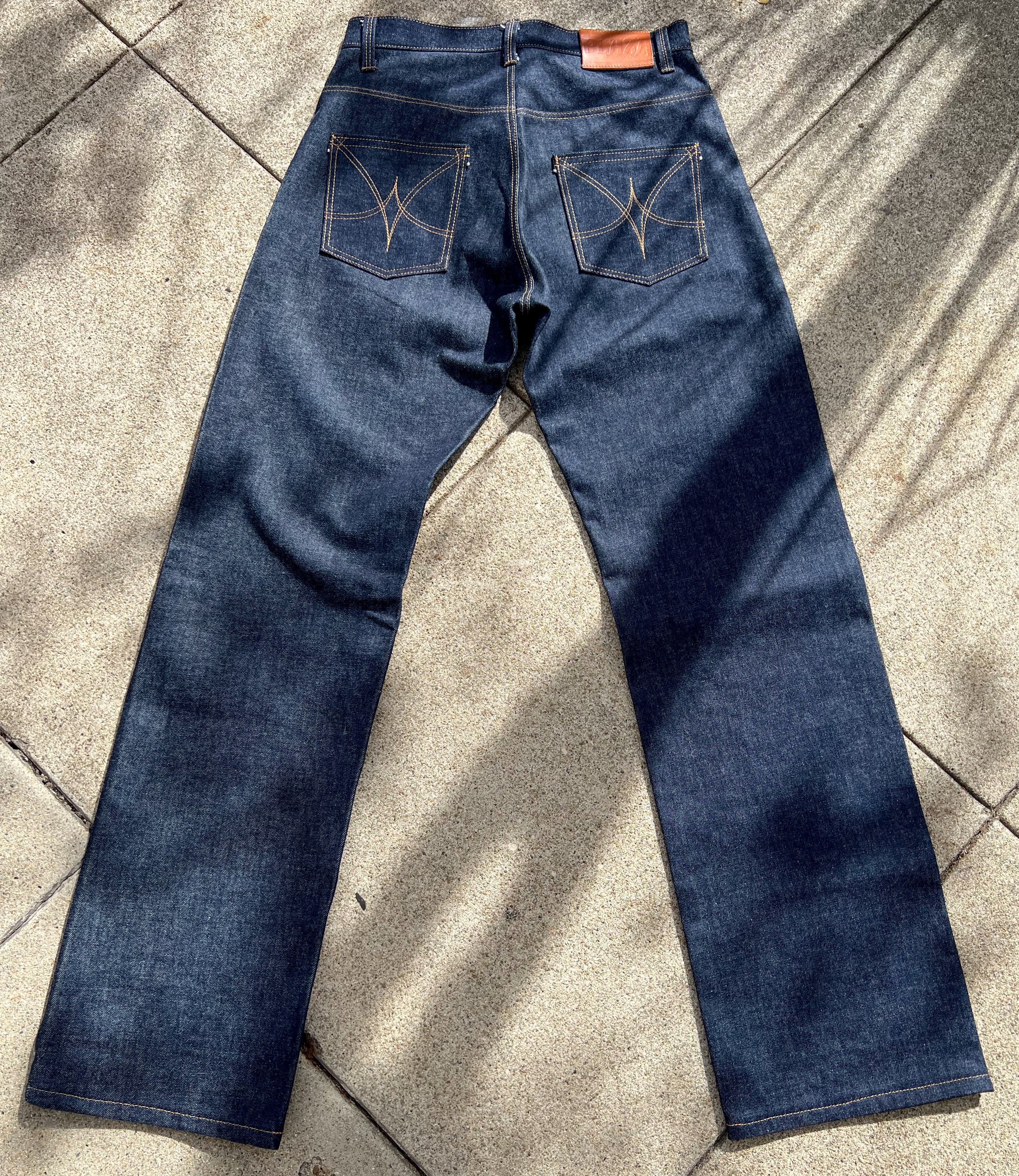 14oz Dark Indigo Selvedge Denim - Wide Straight