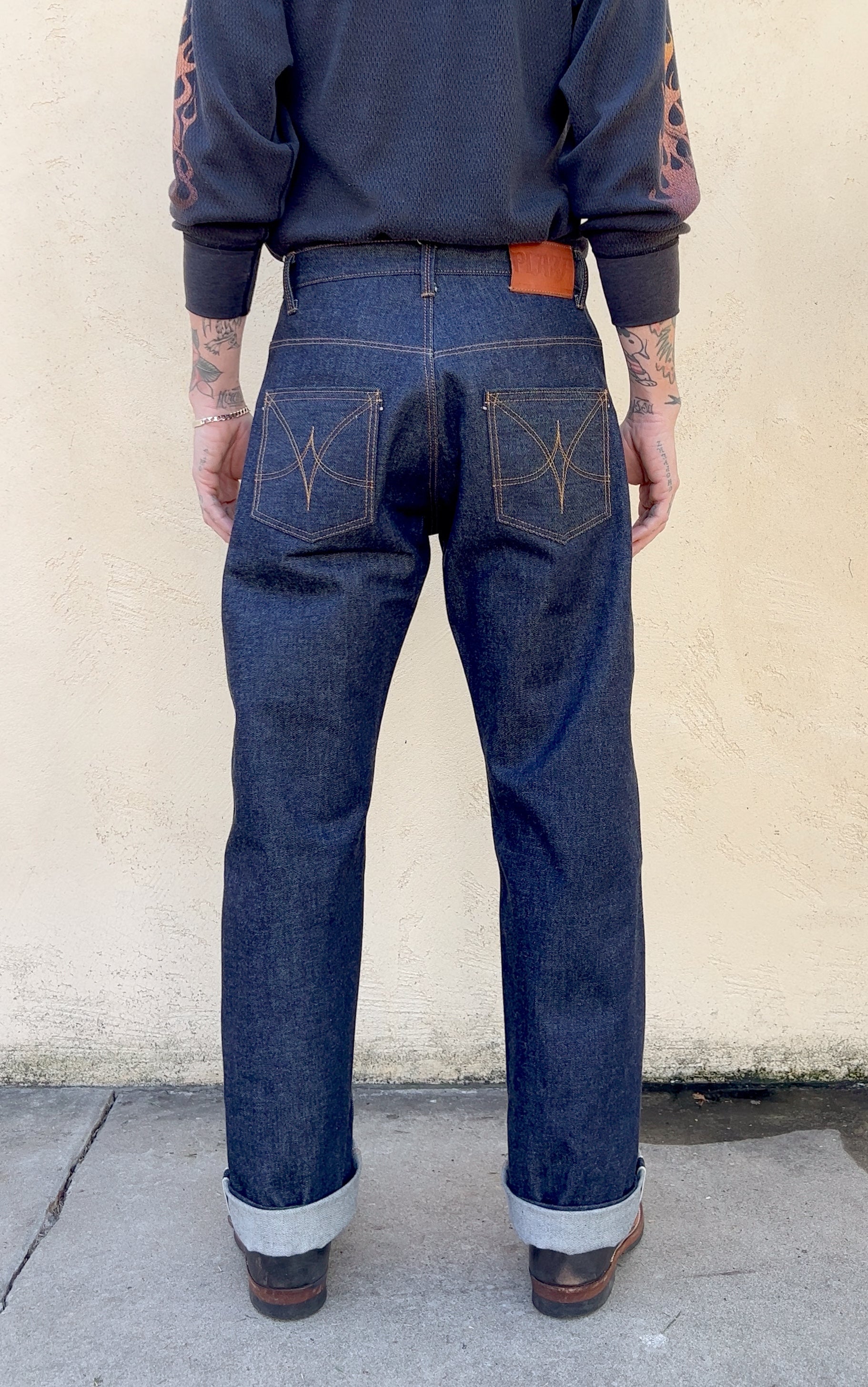 14oz Dark Indigo Selvedge Denim - Wide Straight