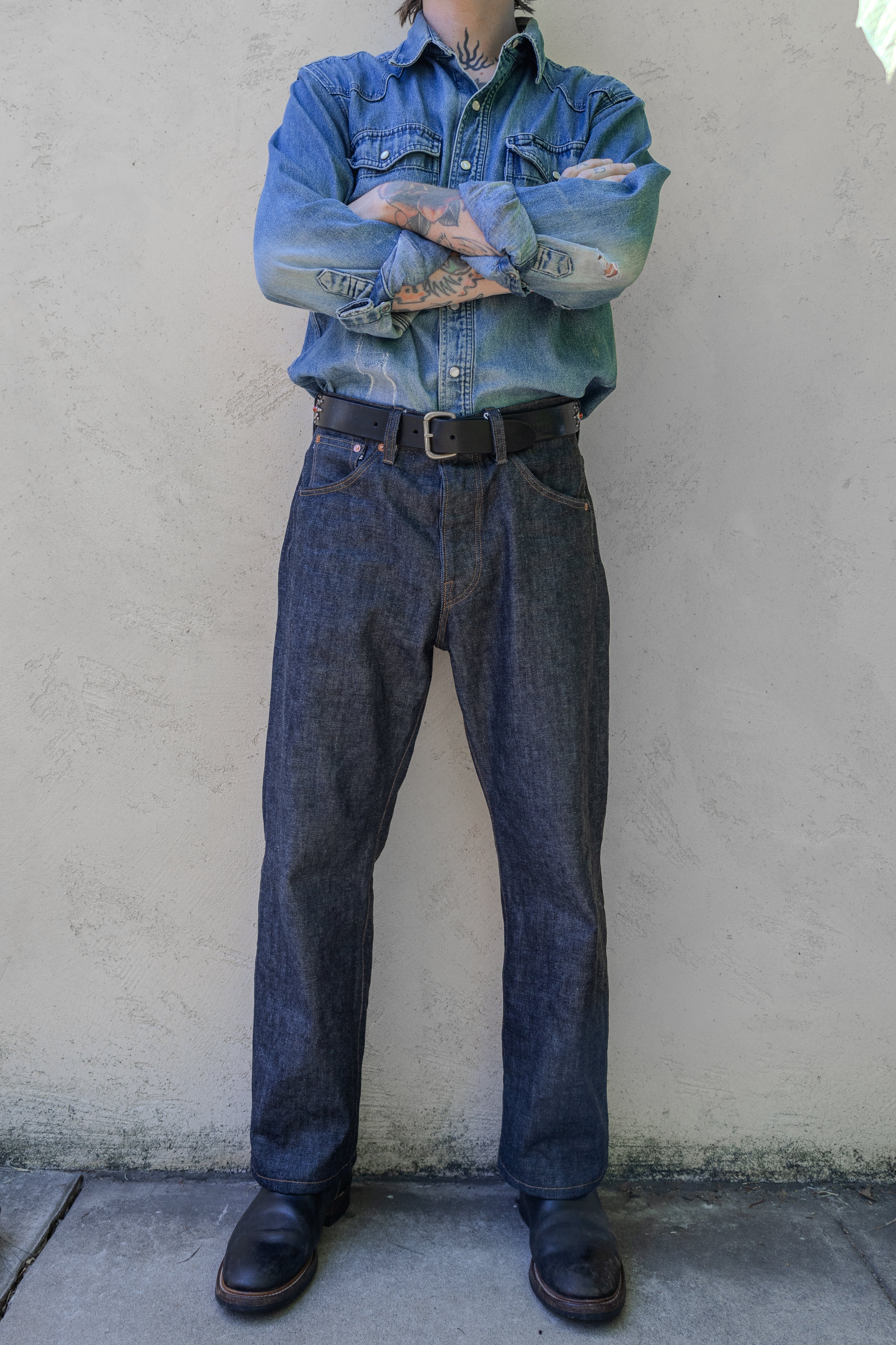 13.5oz Wide Leg Straight Fit Japanese Indigo