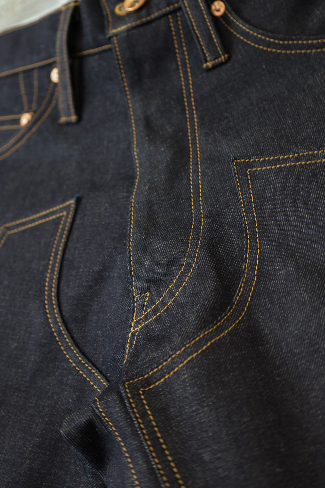 14oz Dark Indigo Double Knee Jeans - Relaxed Straight