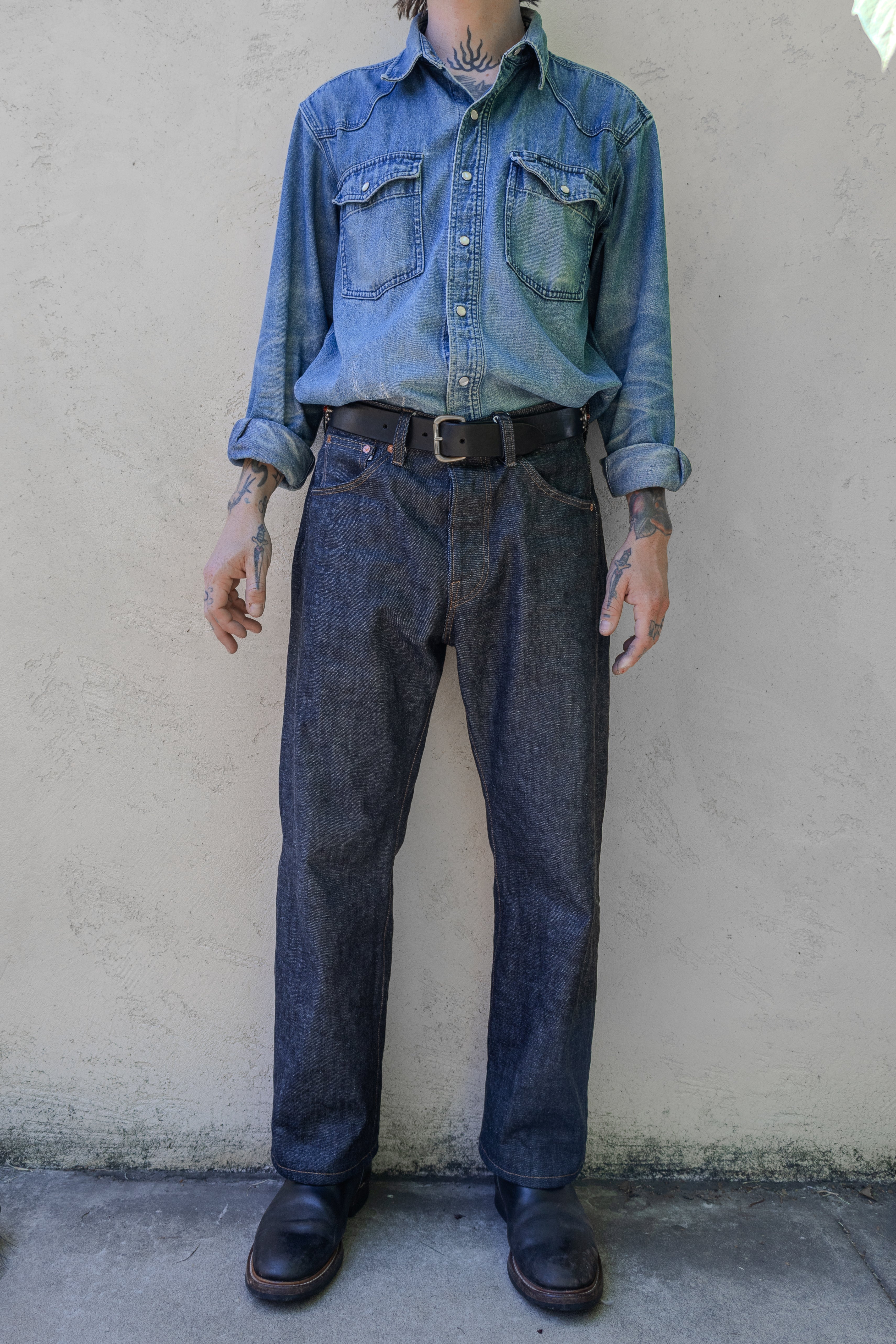 13.5oz Wide Leg Straight Fit Japanese Indigo