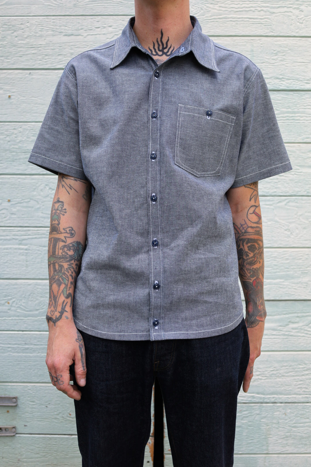 Selvedge Indigo Chambray Service Shirt
