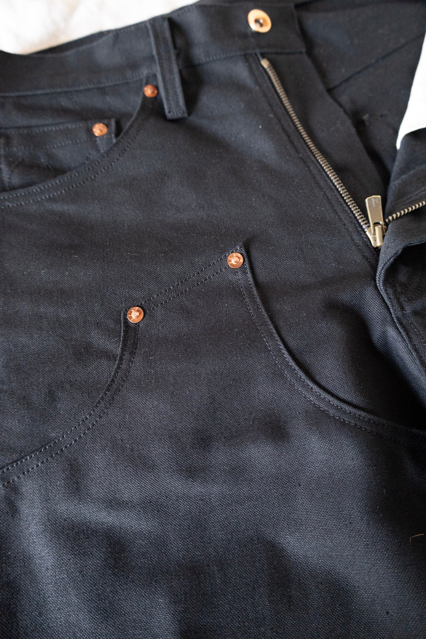 13oz Black Duck Canvas Double Knee - Wide Straight