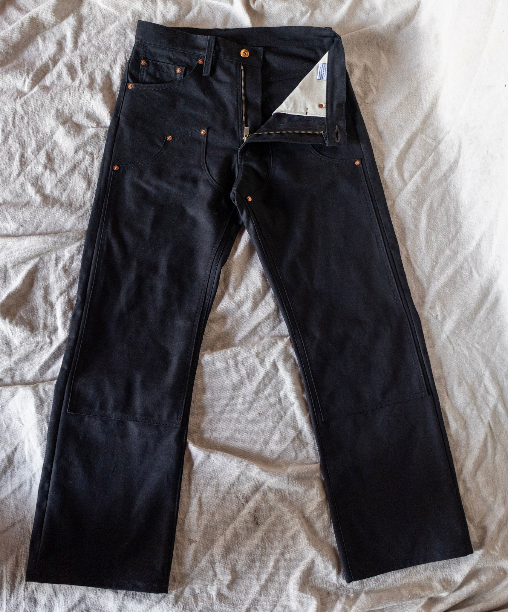 13oz Black Duck Canvas Double Knee - Wide Straight