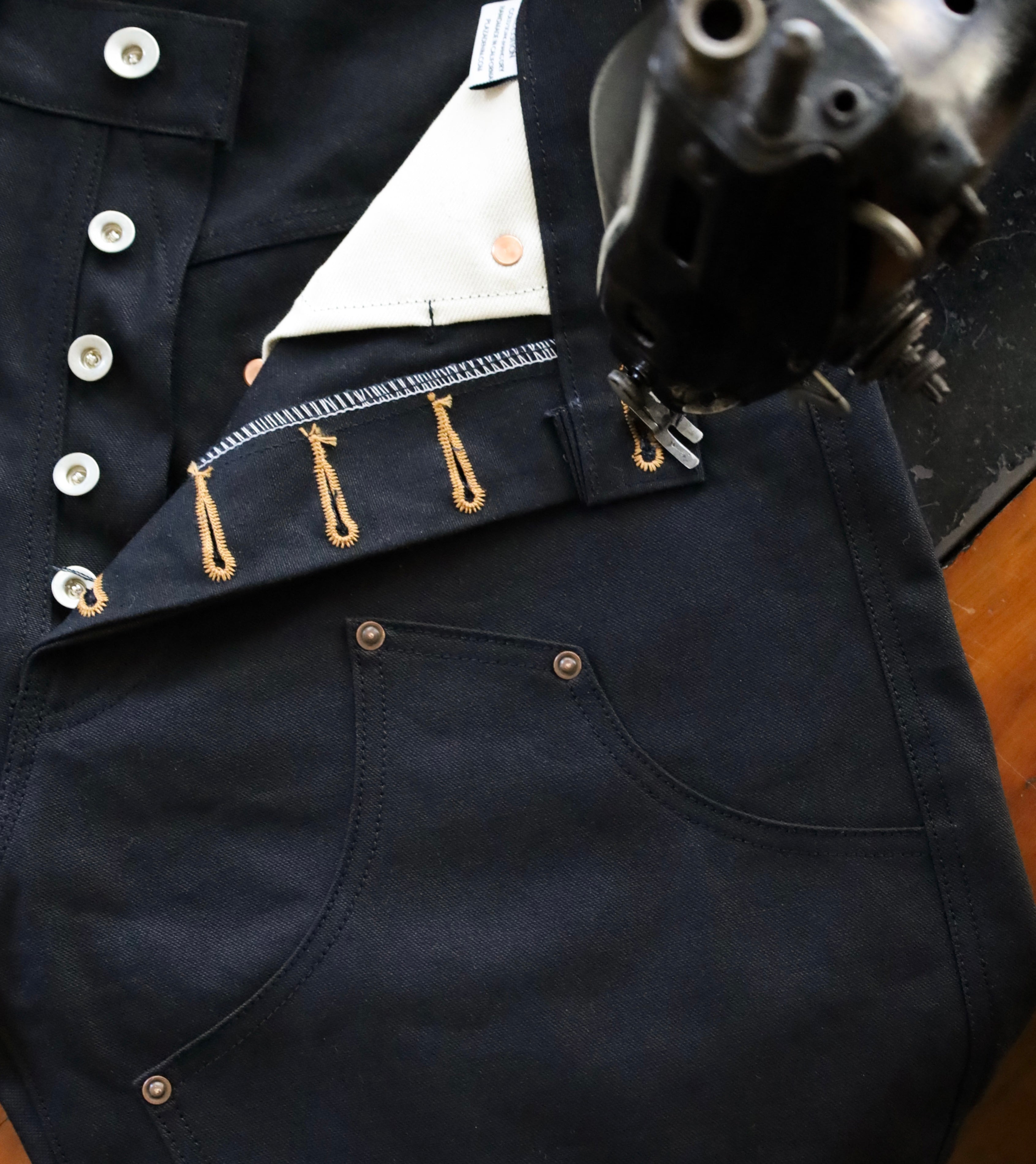 13oz Black Cotton Duck Double Knee Shorts