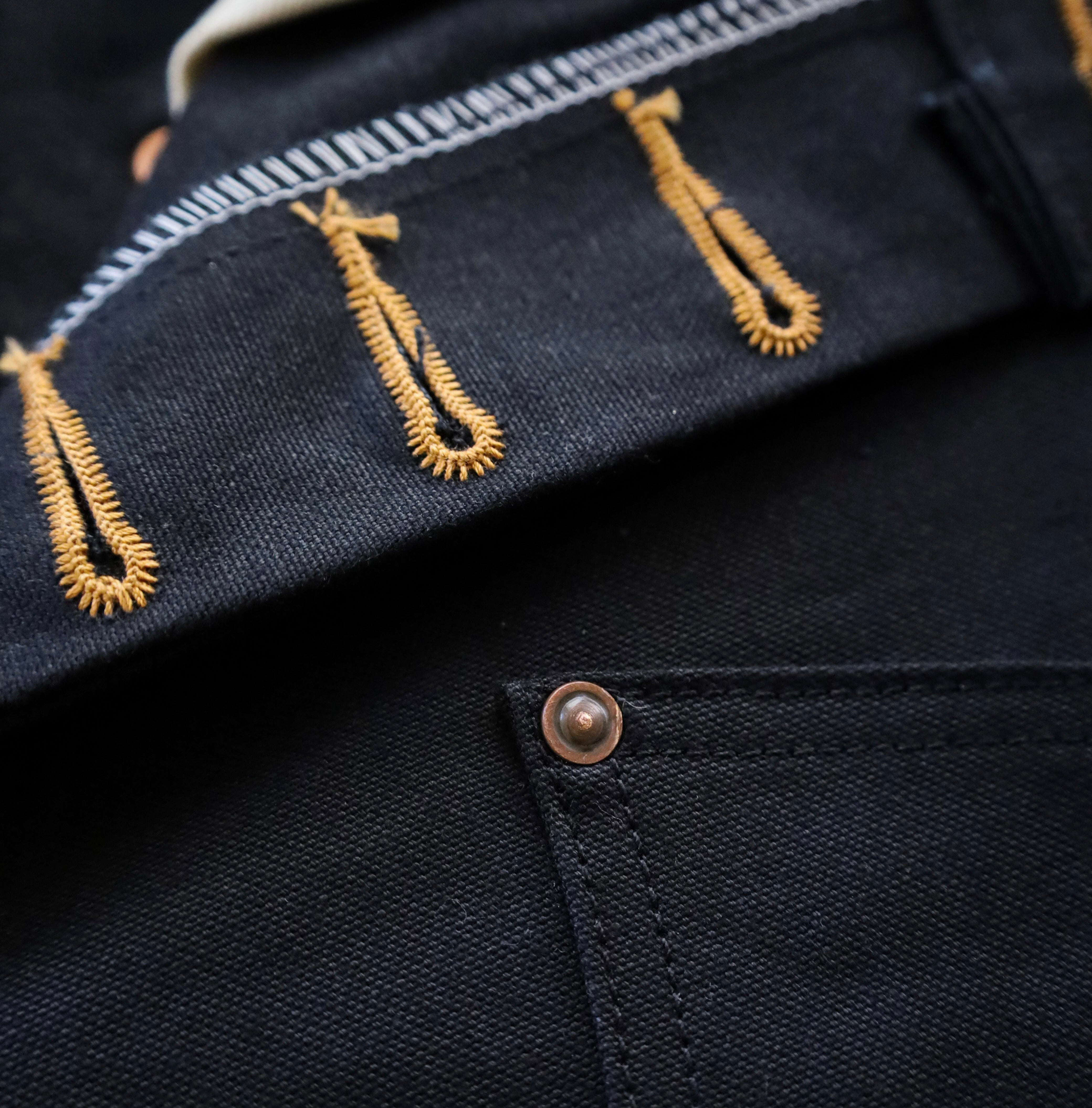 13oz Black Cotton Duck Double Knee Shorts