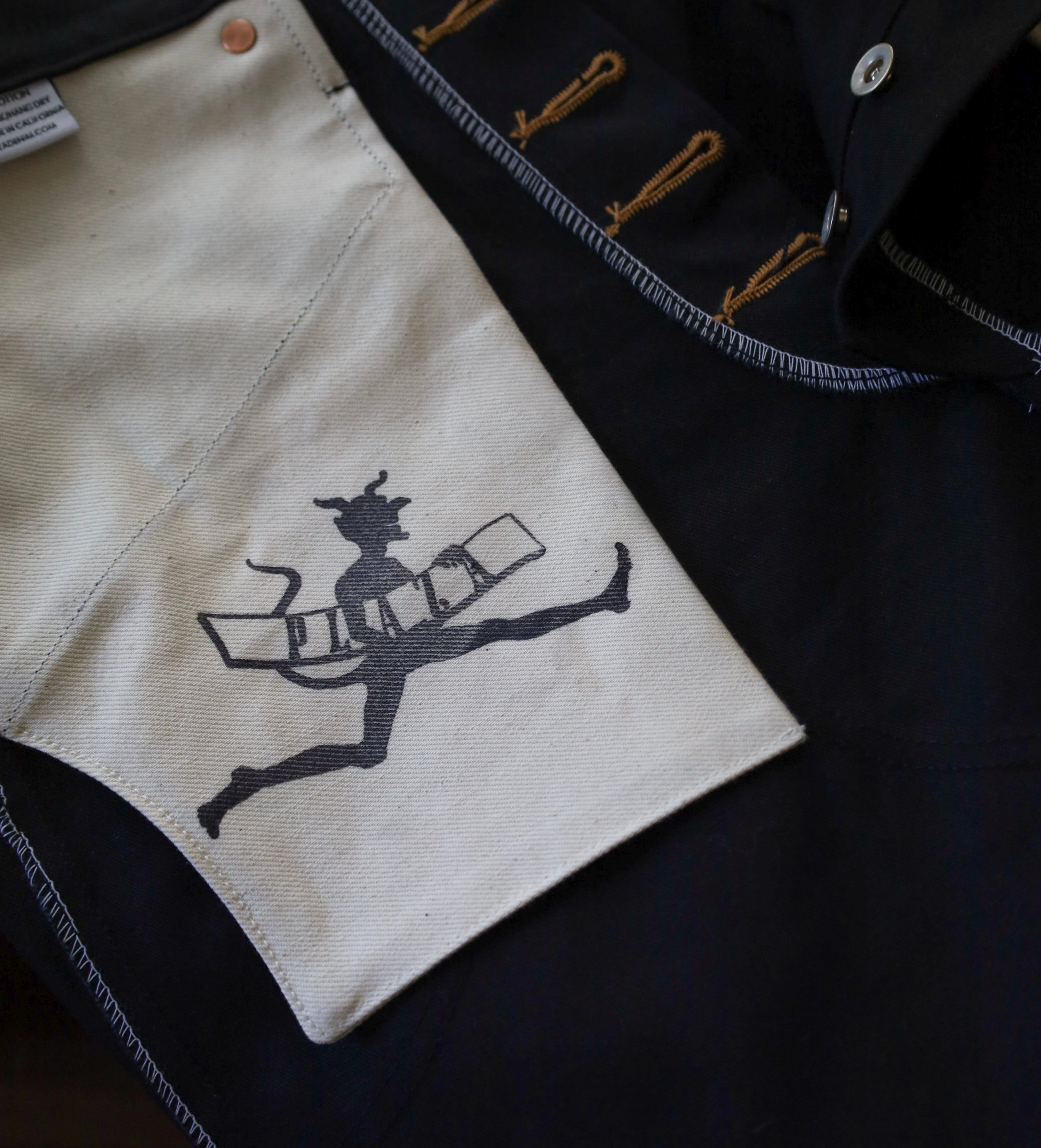 13oz Black Cotton Duck Double Knee Shorts